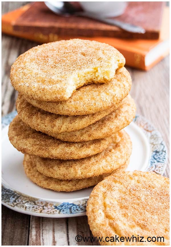 Stack of Cookies on Rustic Dish- One Cookie Is Partially Eaten