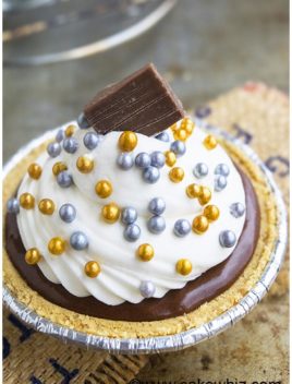 Easy Homemade No Bake Chocolate Tart on Rustic Background