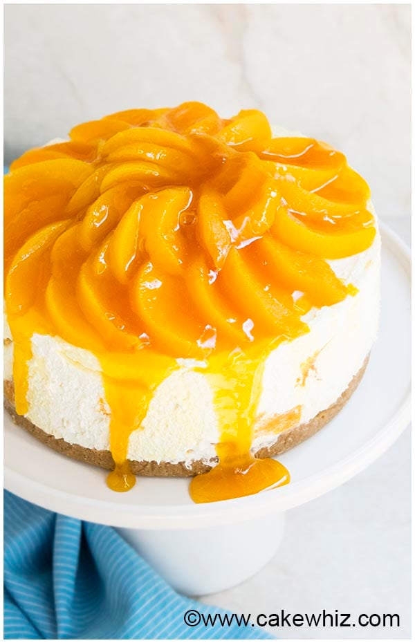 No Bake Peaches and Cream Cheesecake - Miss in the Kitchen