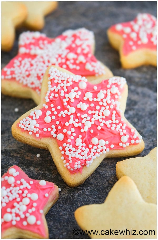 Easy Champagne Cookies With Champagne Buttercream Frosting on Rustic Gray Background