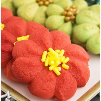 Variety of Easy Classic Spritz Cookies on Tray.