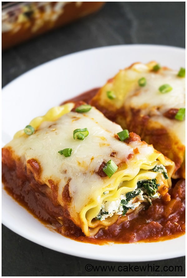 Spinach Lasagna Rolls Recipe (Spinach Lasagna Roll Ups) 4