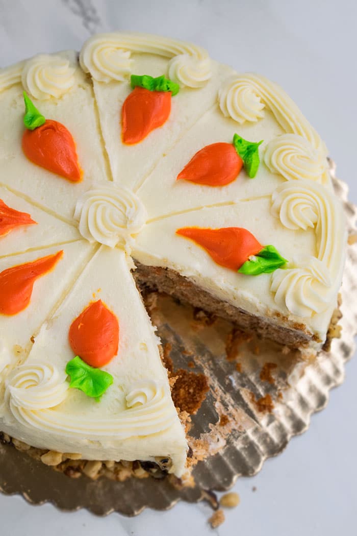 Easiest Carrot Cake With One Cut Removed  Moist Carrot Cake with Cream Cheese Frosting Best Homemade Carrot Cake Recipe