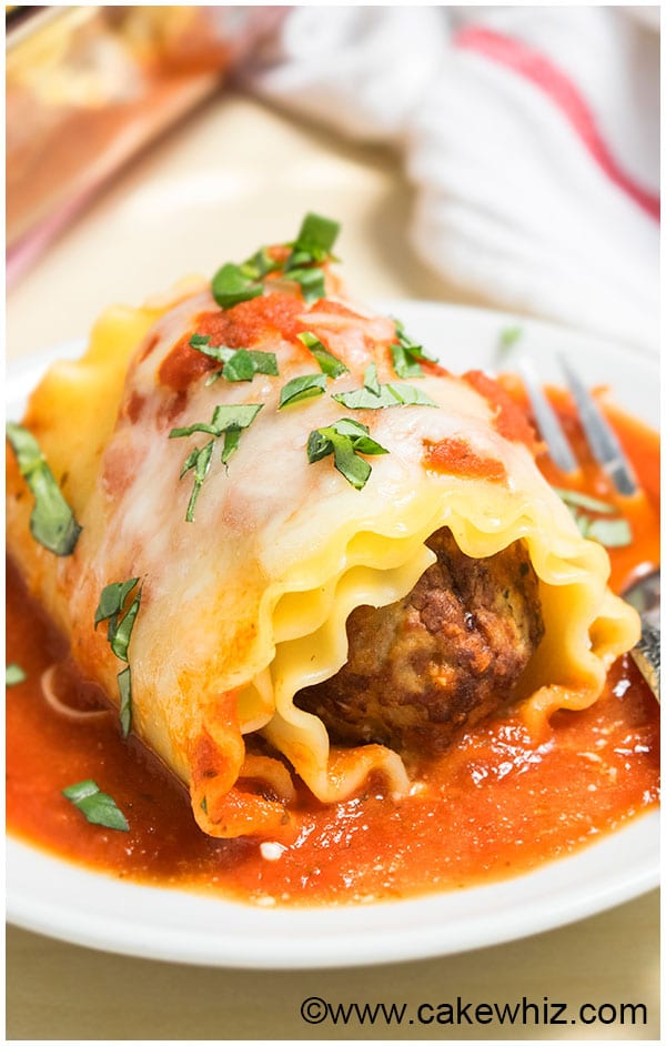 Meatball Lasagna Roll Ups - CakeWhiz