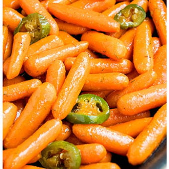 Best Honey Glazed Carrots in Black Nonstick Pan.
