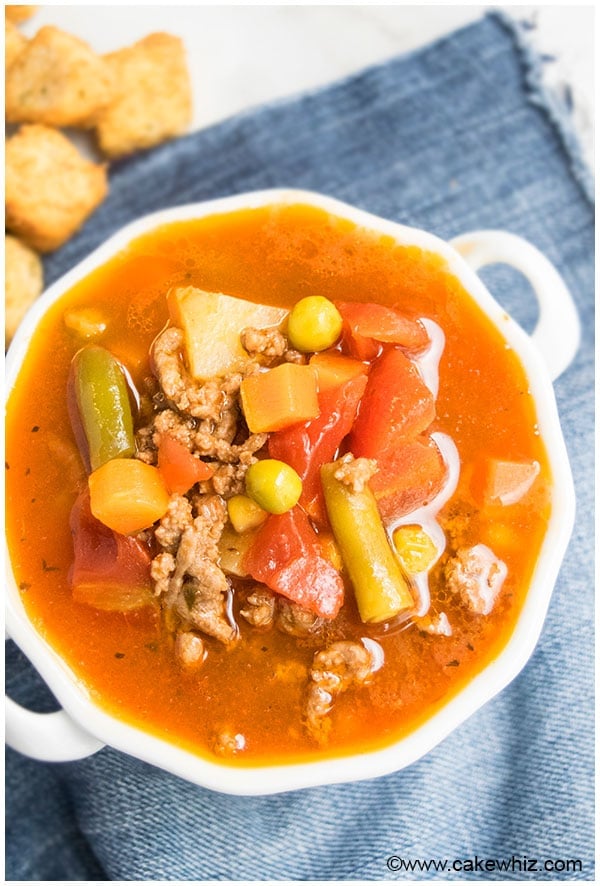 Easy Hamburger Soup - CakeWhiz