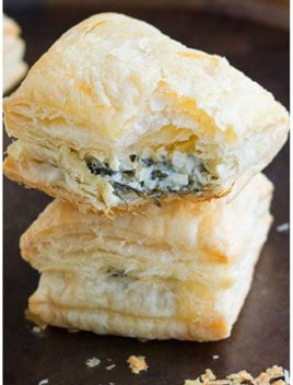 Spinach Puffs Recipe (Spinach Cream Cheese Puff Pastry Appetizer)