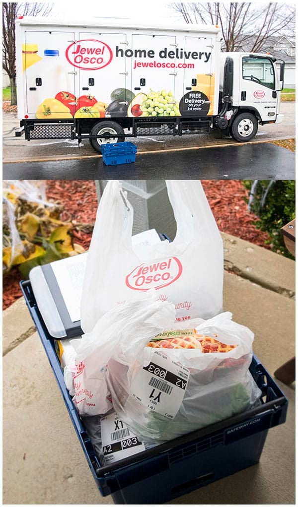 Collage Image With Jewel Osco\'s Food Delivery Service. 