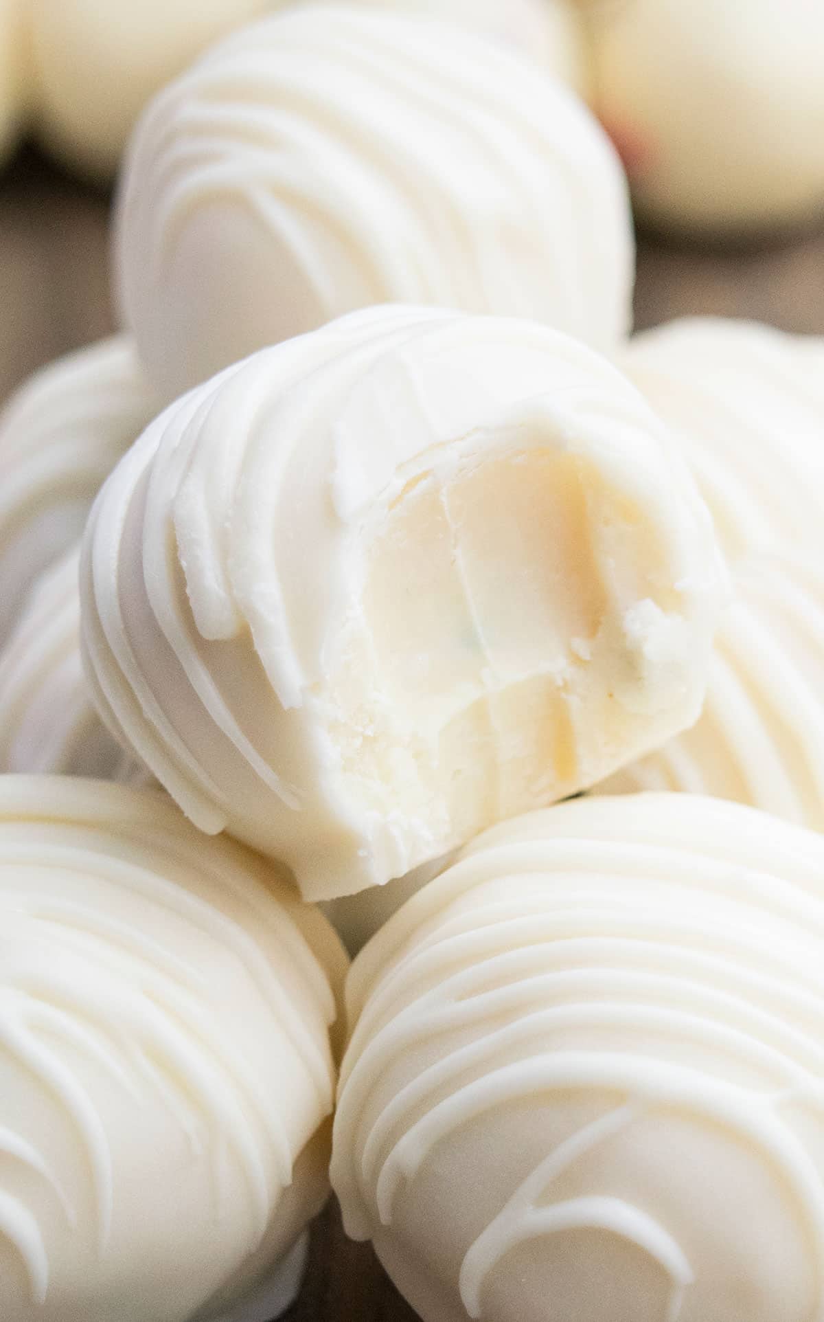 Partially eaten truffle- Closeup shot. 