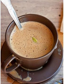 Easy Indian Masala Chai Tea (Karak Chai) in Brown Cup