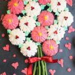 Easy Flower Cupcake Bouquet on Black Background