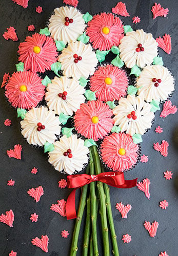 A Birthday Cake and a Bunch of Flowers · Free Stock Photo