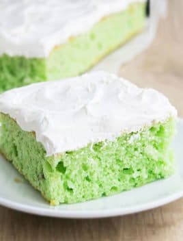 Easy Pistachio Cake With Cake Mix on White Plate