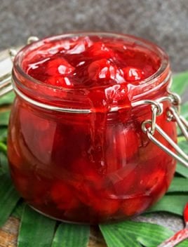 Easy Homemade Cherry Pie Filling With Fresh Cherries in Glass Jar