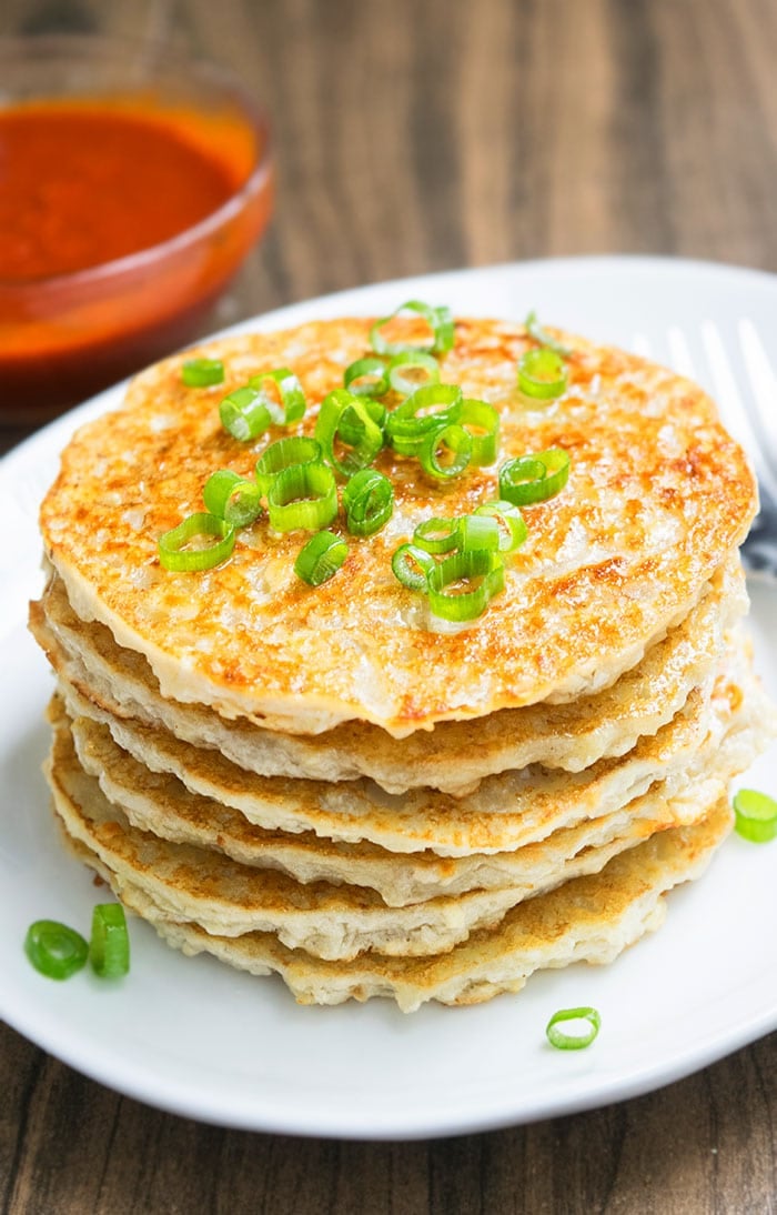 Stack of Potato Pancakes With Leftover Mashed Potatoes. 