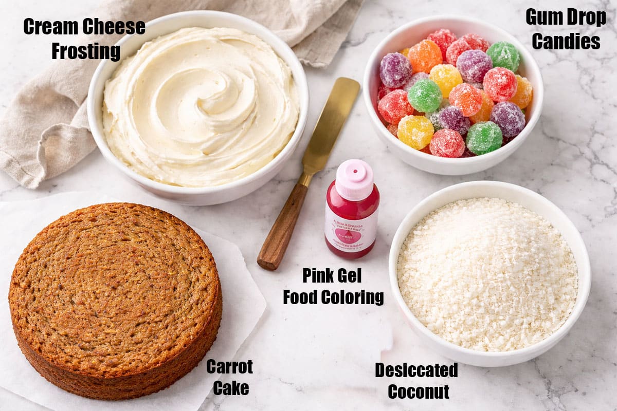 Ingredients on white marble background. 