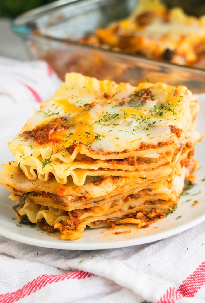 Homemade Beef Lasagna- Partially Eaten. 