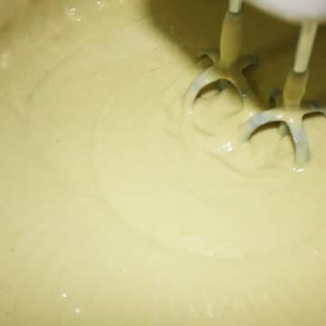 Wet ingredients all mixed together with hand held mixer. 