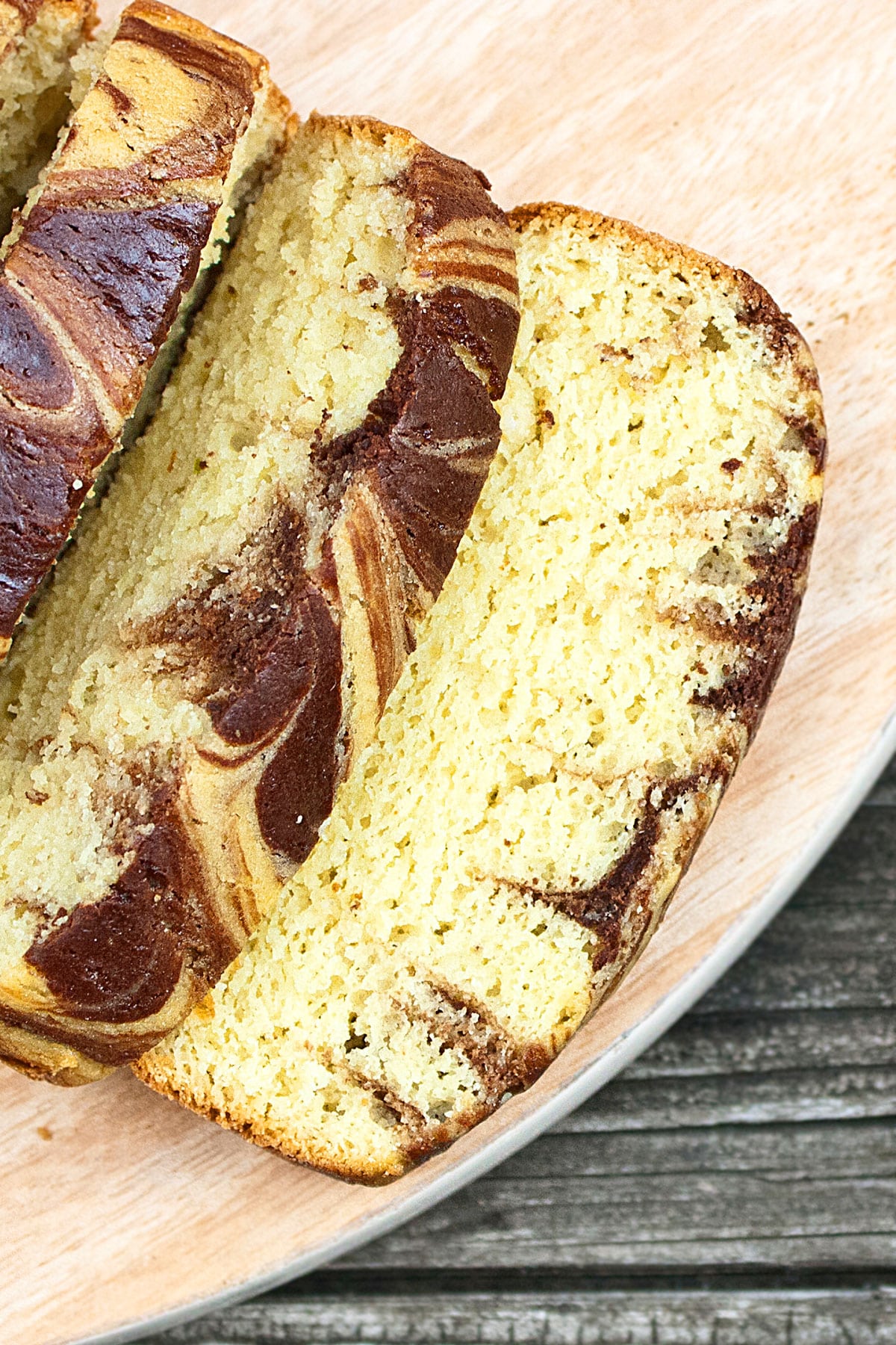 Closeup shot of chocolate marble design. 