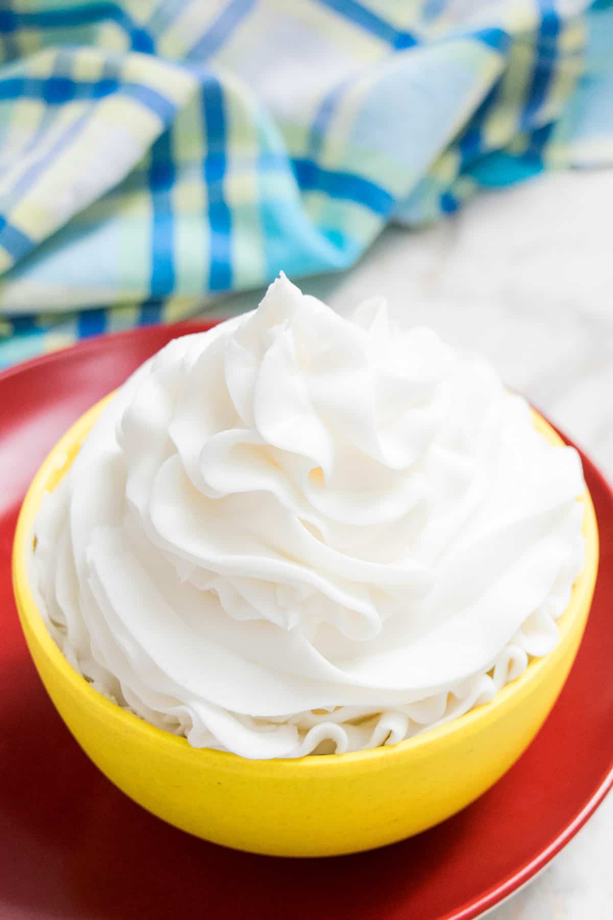 Closeup Shot of Bowl of White Vanilla Icing. 