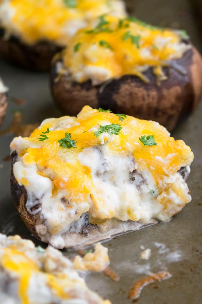 Sausage and Cream Cheese Stuffed Mushrooms