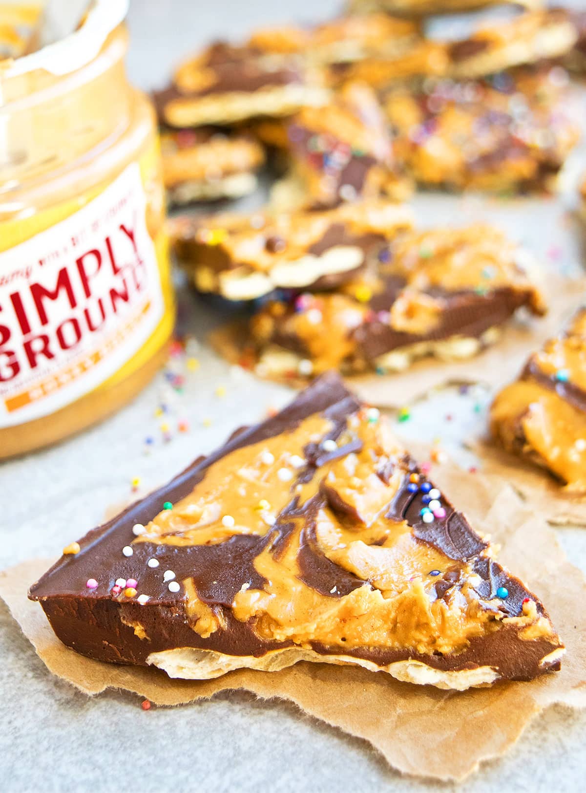 Closeup Shot of No Bake Candy on Sheet of Parchment Paper. 