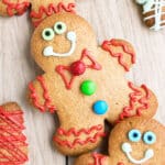 Best Easy Cut Out Gingerbread Cookies With Cake Mix on Wood Background.