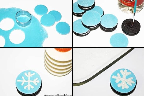 Collage Image With Step by Step Pictures on How to Make Snowflake Cookies