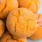 Easy Orange Cookies With Cake mix on White Dish.