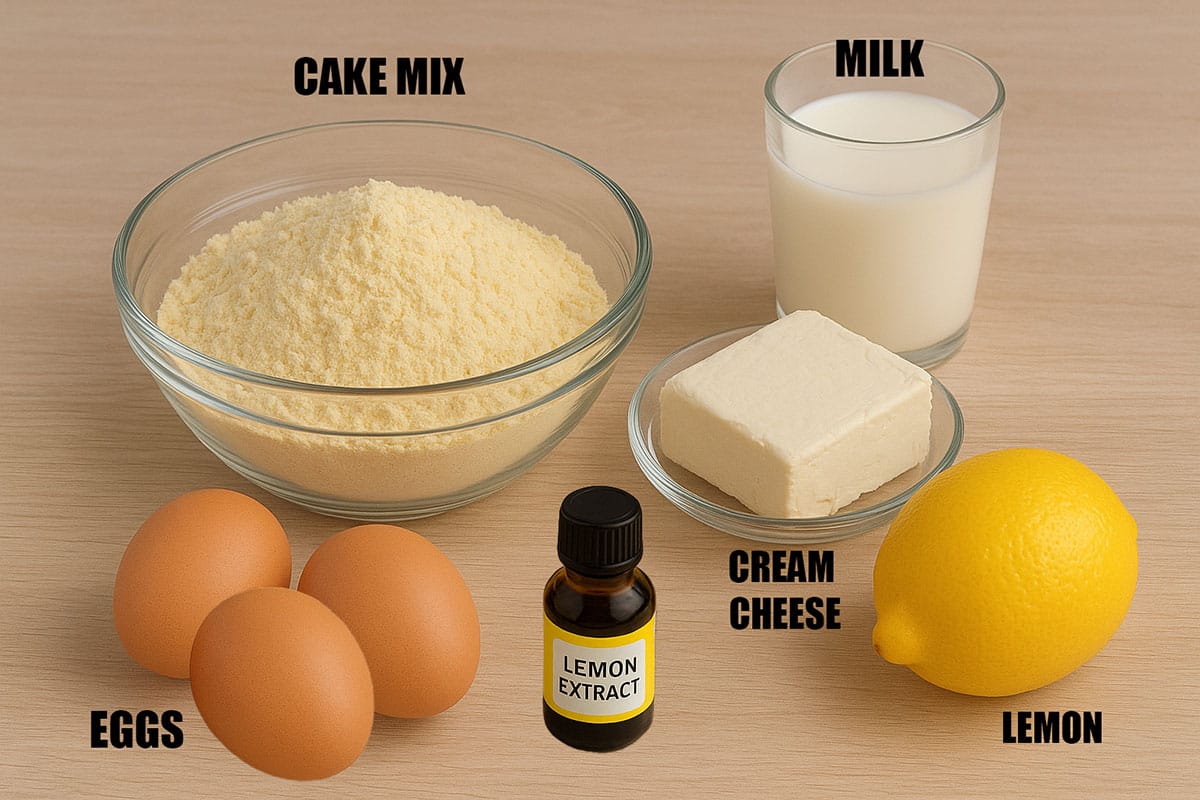 Ingredients for recipe on wood background. 