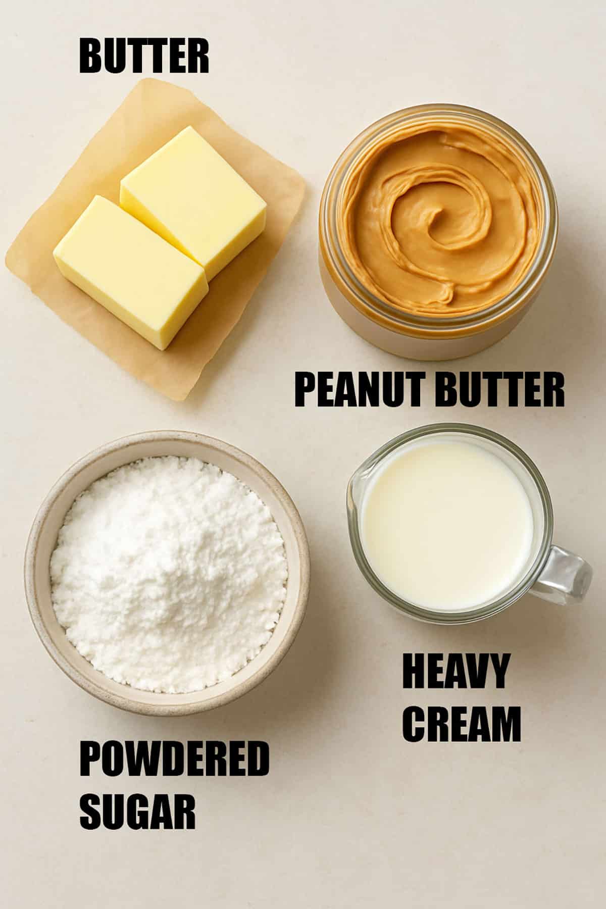 Image With Ingredients in Separate Containers on Beige Background. 