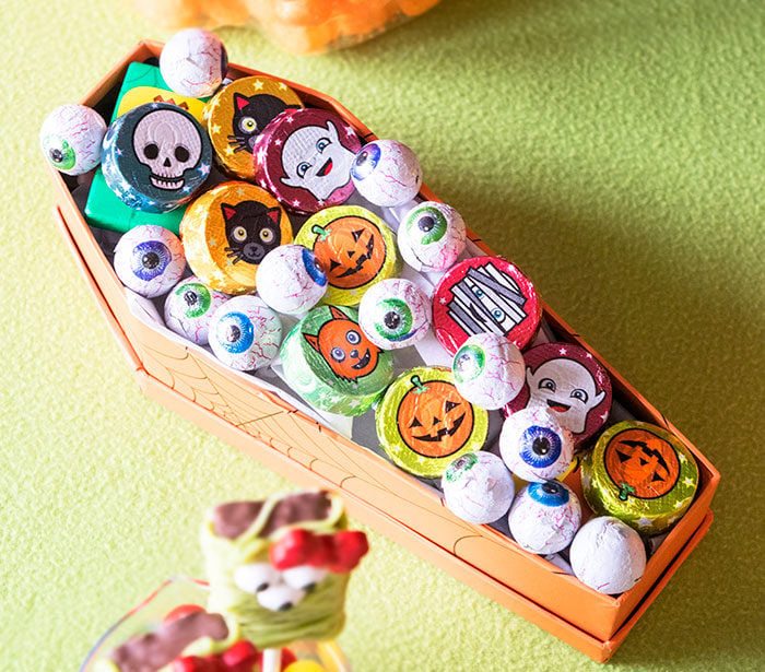 Halloween Food- Chocolates in Coffin Box