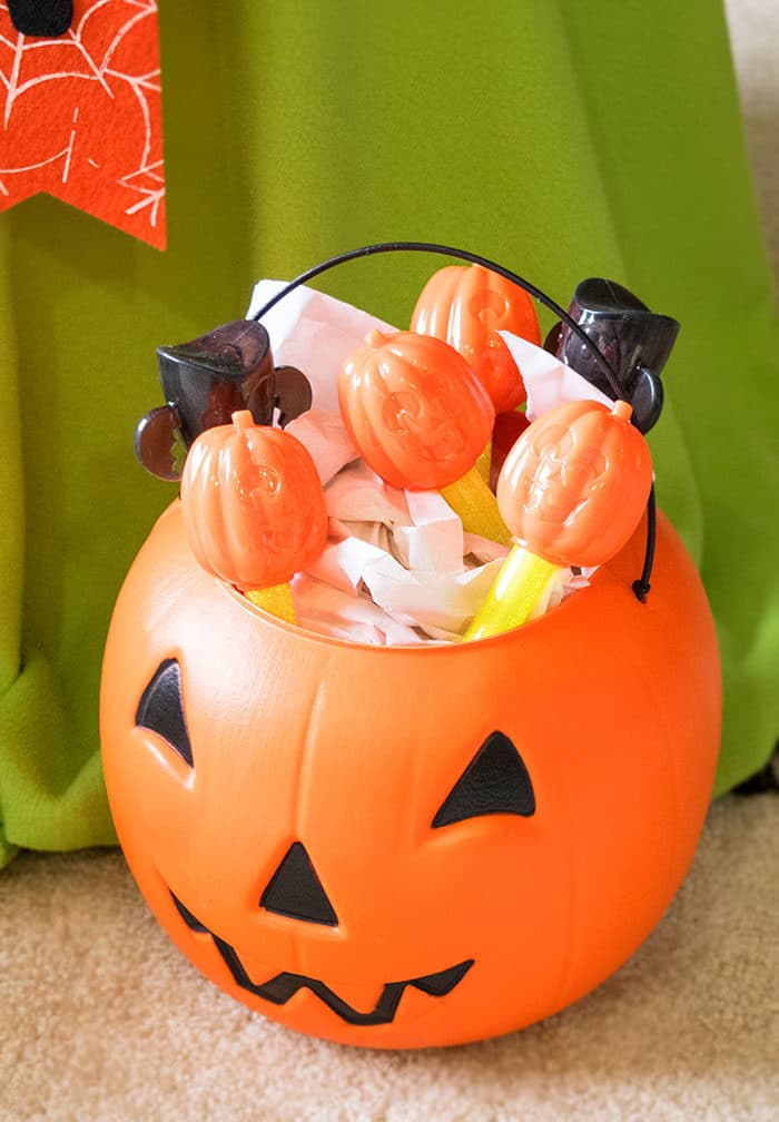 Halloween Party Favors in Pumpkin Basket