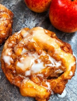 Easy Apple Fritters with Vanilla Glaze