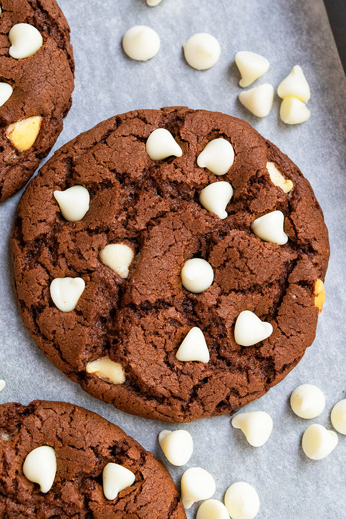 Chocolate Cookies with White Chocolate Chips
