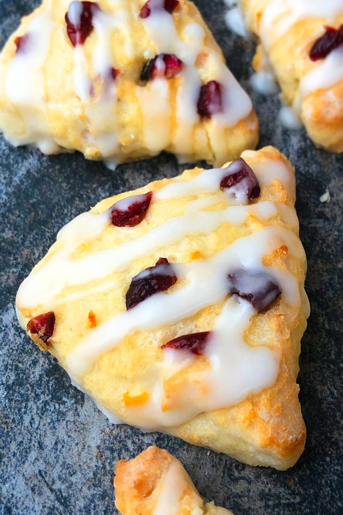 Best Cranberry Scones with Orange Glaze