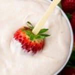 Easy Cream Cheese Fruit Dip With Marshmallow Fluff in White Bowl