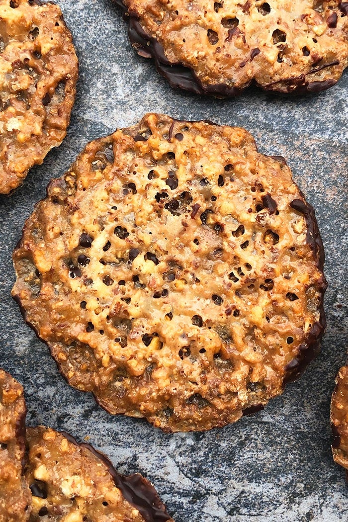 Oatmeal Lace Florentine Cookies