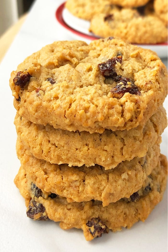 Stack of Best Oatmeal Raisin Cookies