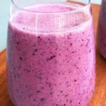 Homemade Blueberry Smoothie in a Clear Cup