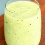 Green Kiwi Smoothie in a Clear Cup
