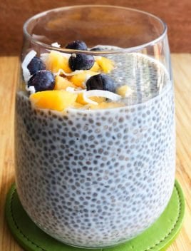 Homemade Chia Seed Pudding in a Clear Cup