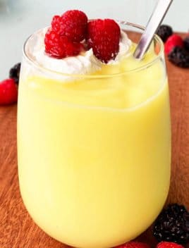 Classic Homemade Vanilla Pudding in Clear Glass Cup