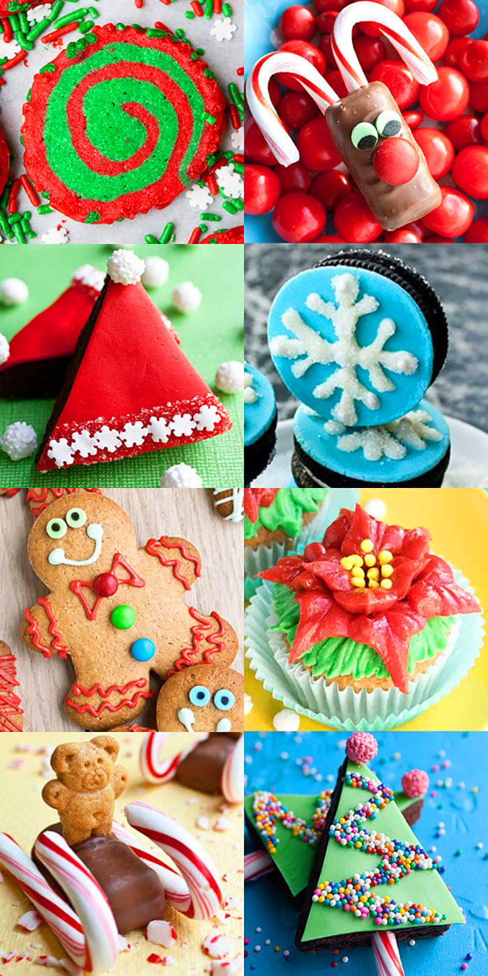 Collage Showing Many Christmas Food Ideas For Kids (Christmas Party Food).