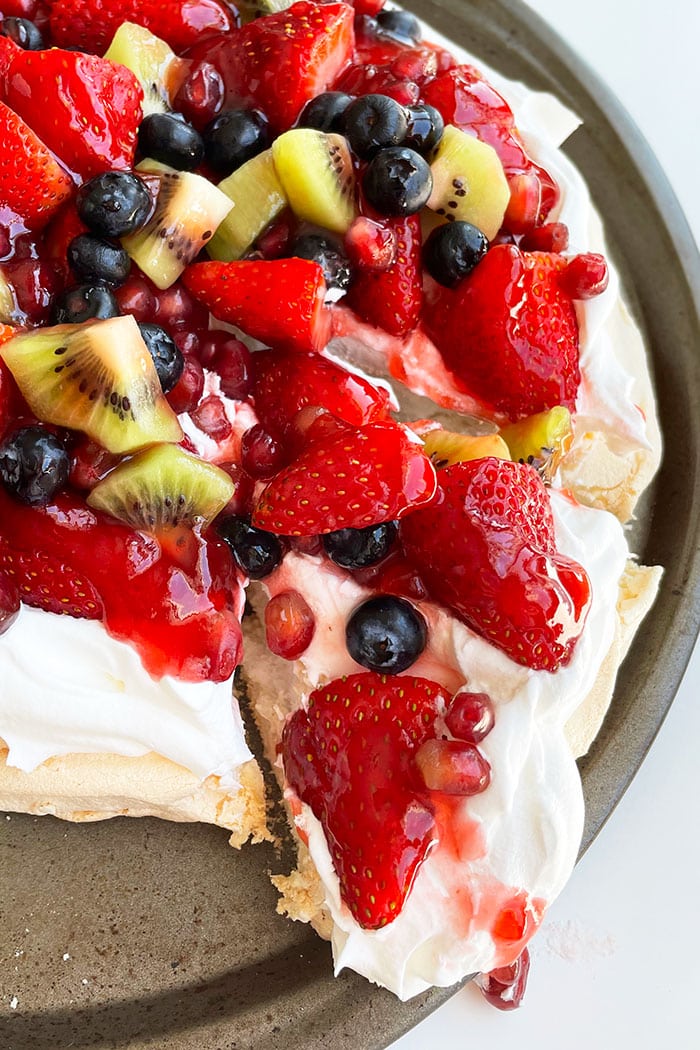 Best Large Round Meringue- Closeup Shot of a Slice