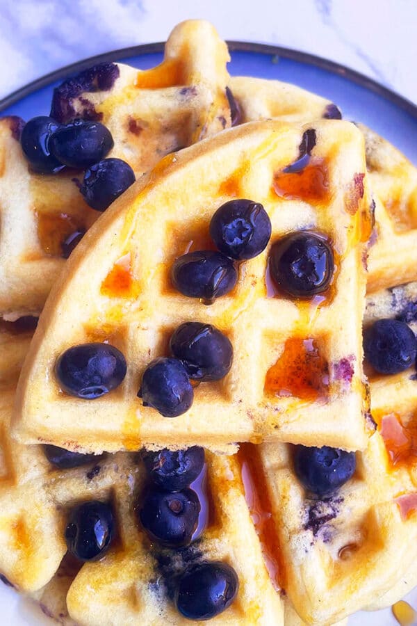 Lemon Blueberry Waffles {Fresh or Frozen Berries) CakeWhiz