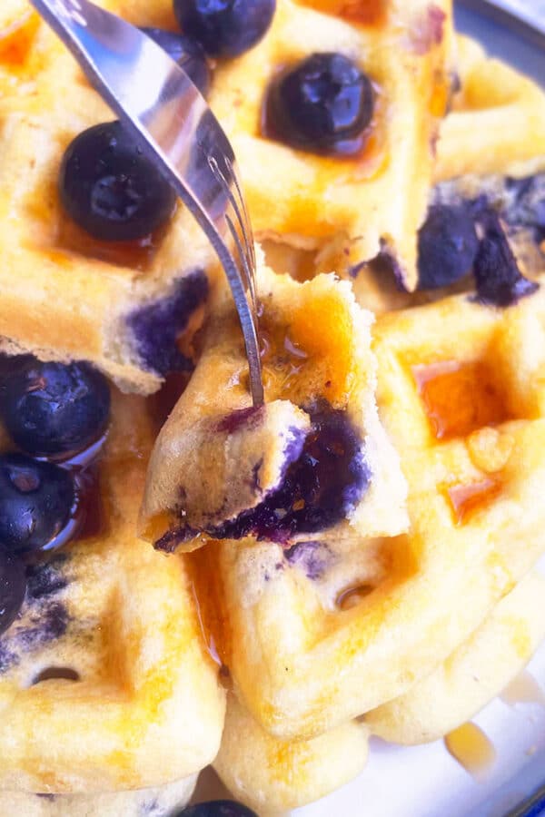 Lemon Blueberry Waffles {Fresh or Frozen Berries) CakeWhiz