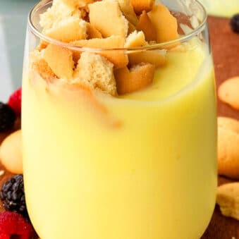 Easy Homemade Banana Pudding in Glass Cup