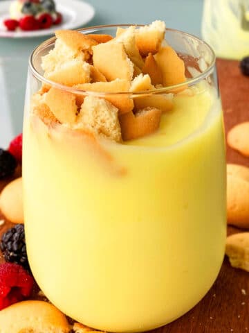 Easy Homemade Banana Pudding in Glass Cup