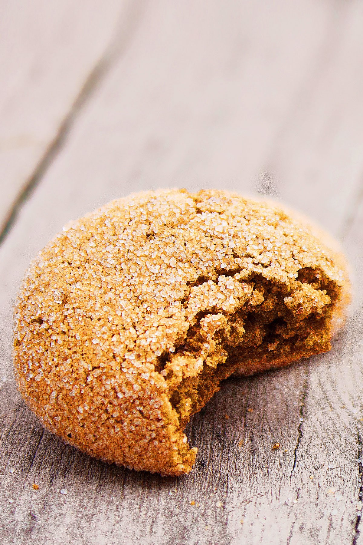 Partially Eaten Fat Free Cookie on Rustic Gray Background.